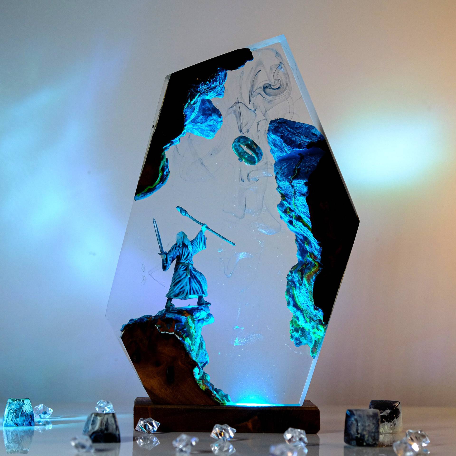 Desk Setup Lamp - Lampu Resin Figur Adegan Film Cincin