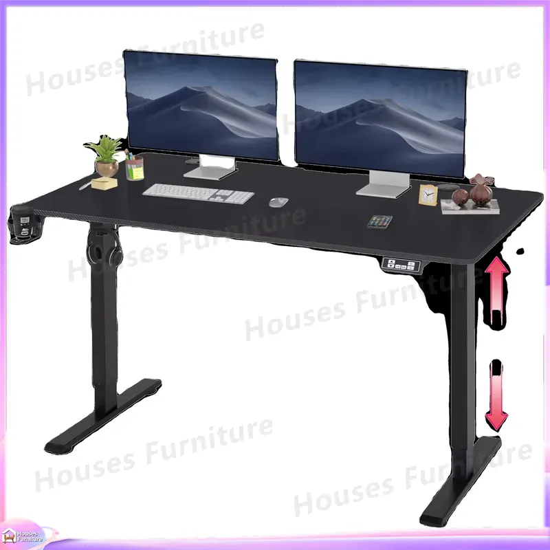 Desk Setup L Shaped - Meja Komputer Gaming Besar dengan Lampu