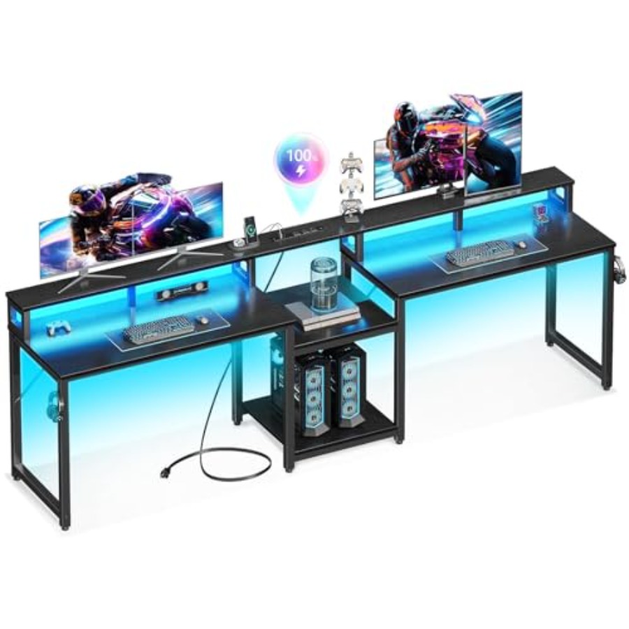 Meja gaming untuk 2 orang, pan - Desk Setup L Shaped ulasan dan harga