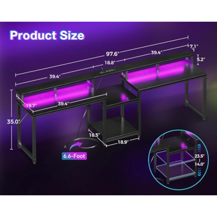 Meja gaming untuk 2 orang, pan - Desk Setup L Shaped ulasan dan harga
