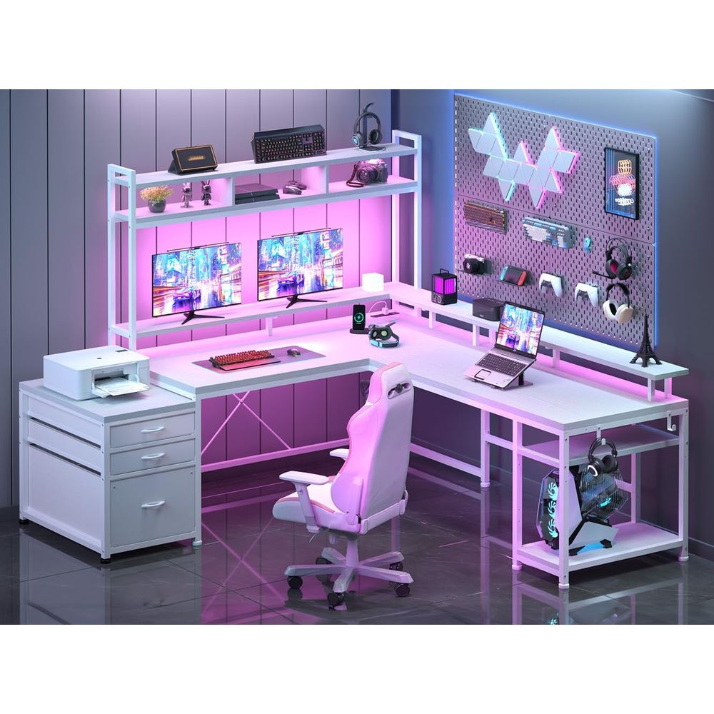Meja Kerja Bentuk L 104-inci u - Desk Setup L Shaped ulasan dan harga