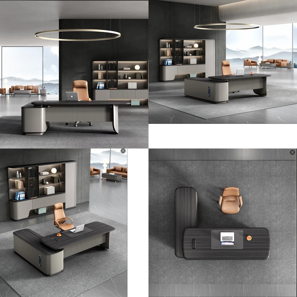 Meja Kerja Eksekutif Modern Me - Desk Setup L Shaped ulasan dan harga