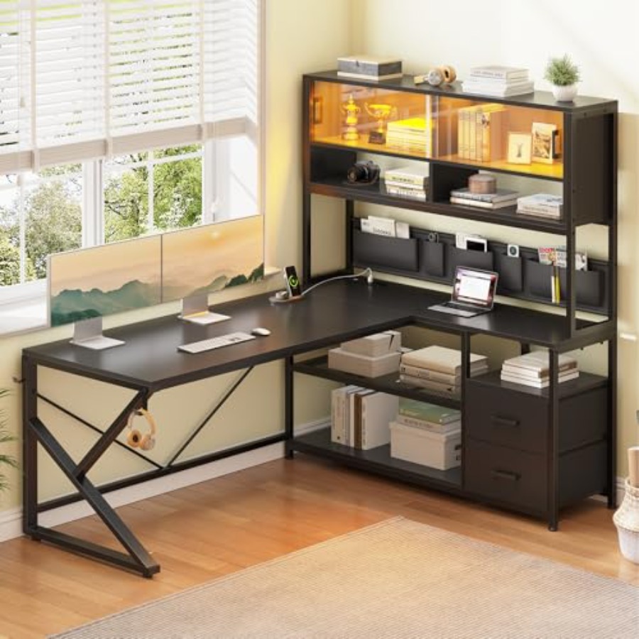 Meja Gaming Berbentuk L dengan - Desk Setup L Shaped ulasan dan harga