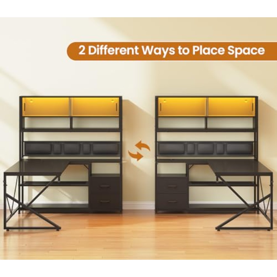 Meja Gaming Berbentuk L dengan - Desk Setup L Shaped ulasan dan harga
