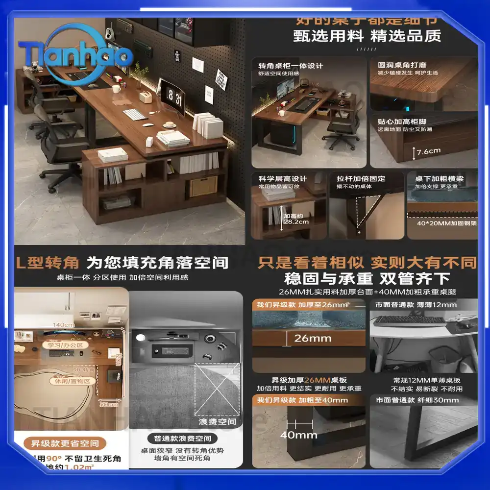 Meja Gaming Bentuk L dengan Ra - Desk Setup L Shaped ulasan dan harga