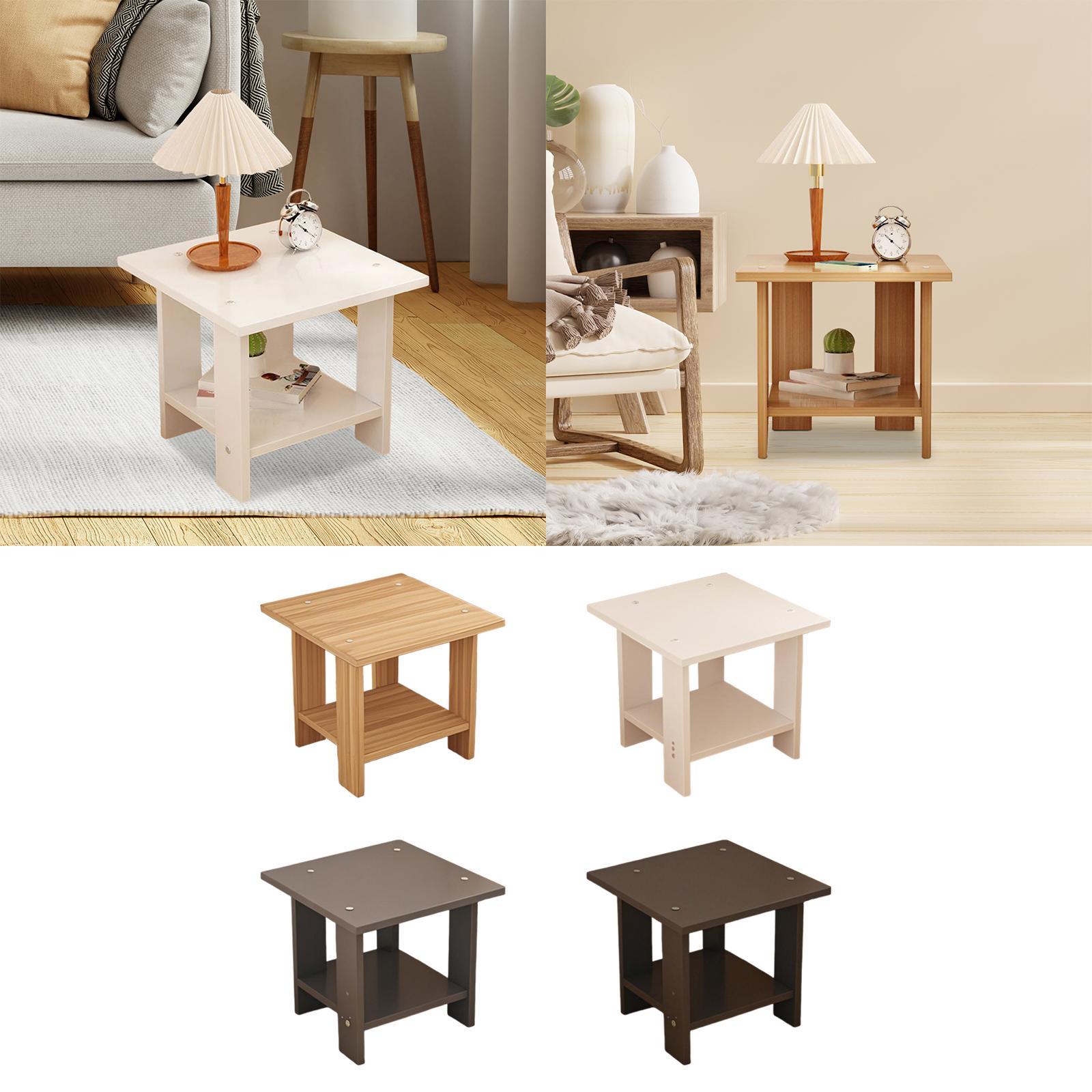 Meja Samping Kayu Dua Lapis Mu - Desk Setup Minimalist ulasan dan harga
