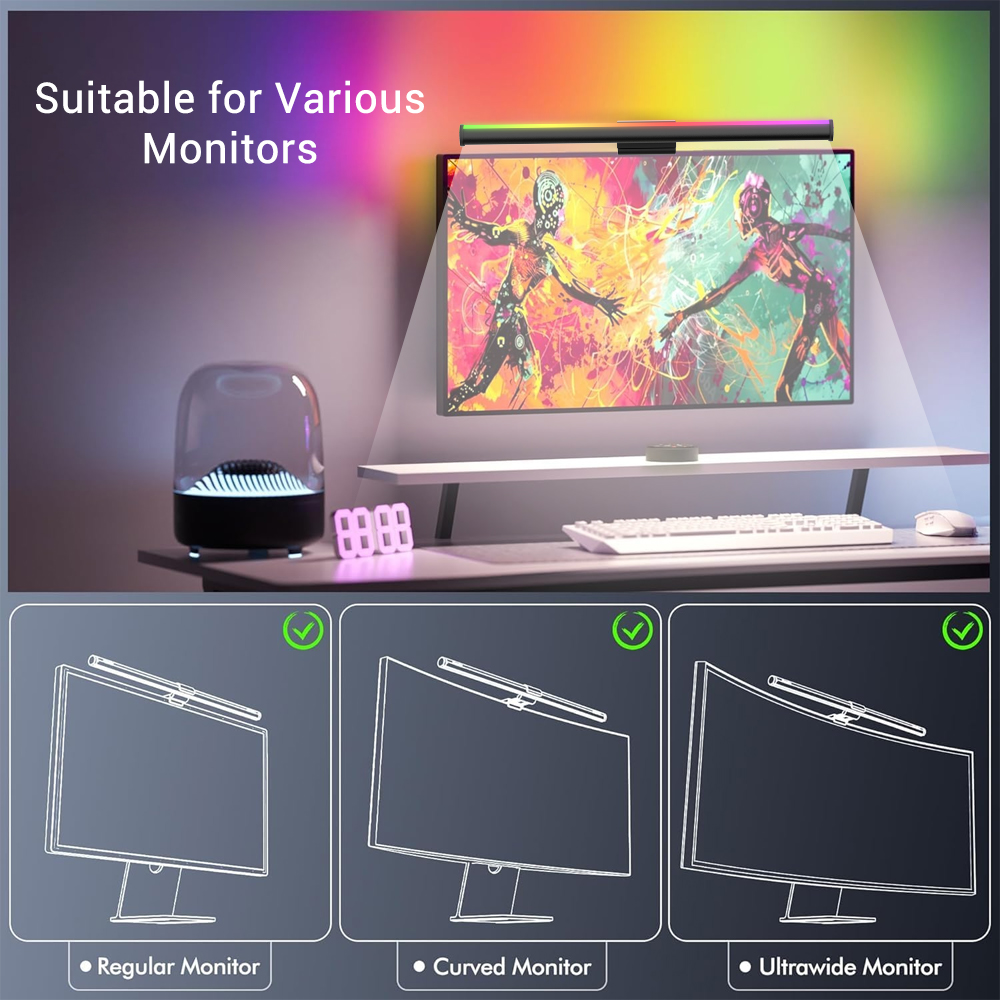 Lampu Monitor Wifi Lightbar, L - Setup Desk Monitor ulasan dan harga