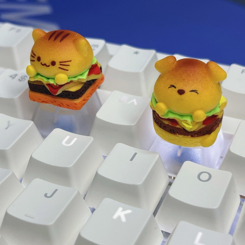 Keycap bergambar kucing burger - Desk Setup With Tv ulasan dan harga