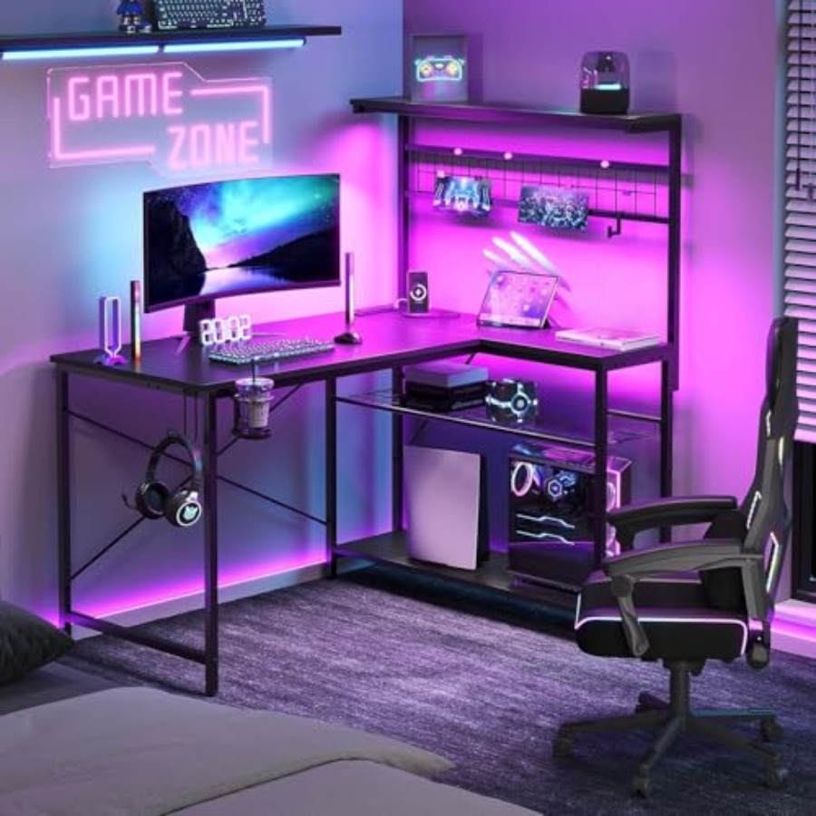 Meja Gaming 42 L dengan Stop K - Desk Setup L Shaped ulasan dan harga